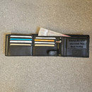 Personalised Custom Engraved Man RFID Blocking Soft Leather Wallet, ID Window, Zip And Card Blocker, Card Protector Coin Pocket Black