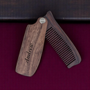 Custom Handmade Sandalwood Comb, Personalised walnut wood Pocket Comb For Men