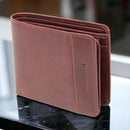 Personalised Custom Engraved Woodbridge London Designer Mens Leather Trifold Coin Pocket Wallet Multi Card Slots Id Holder