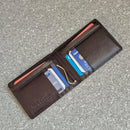 Personalised Wallet Men's Slim Thin Strong Money Clip Cardholder Genuine Leather Minimalist Wallet with Coin Pouch Pocket Gift Boxed 820 Brown