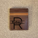 Custom Engraved Wallet For Men - Luxury Brown Tan RFID Blocking Man Wallet Cardholder Coin Pocket Purse 1130