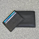 Black Custom Engraved Wallet For Men's High Quality Black Real Leather Bi-fold Wallets With Minimalist Card holder, Gift For Him