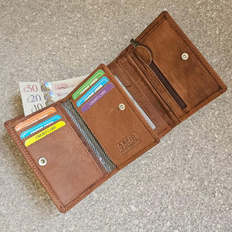 Personalised Engraved Men's Wallet, Genuine Cowhide Leather Wallet, Personalized Gift for Him, Boyfriend, Husband, Granddad, Birthday Gift