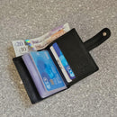 Engraved Personalized Leather Wallet Men Women Soft Genuine Leather Credit Card Holder Wallet with  Banknote Compartment Black