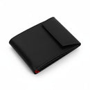 STARHIDE Mens RFID Blocking Genuine Goat Leather Wallet 620 (Black Red)