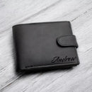 Personalised Wallet Men, RFID Blocking Leather Custom Engraved Card Purse Wallet
