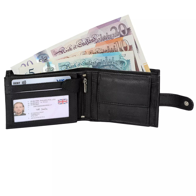 Personalised Wallet Men, RFID Blocking Leather Custom Engraved Card Purse Wallet
