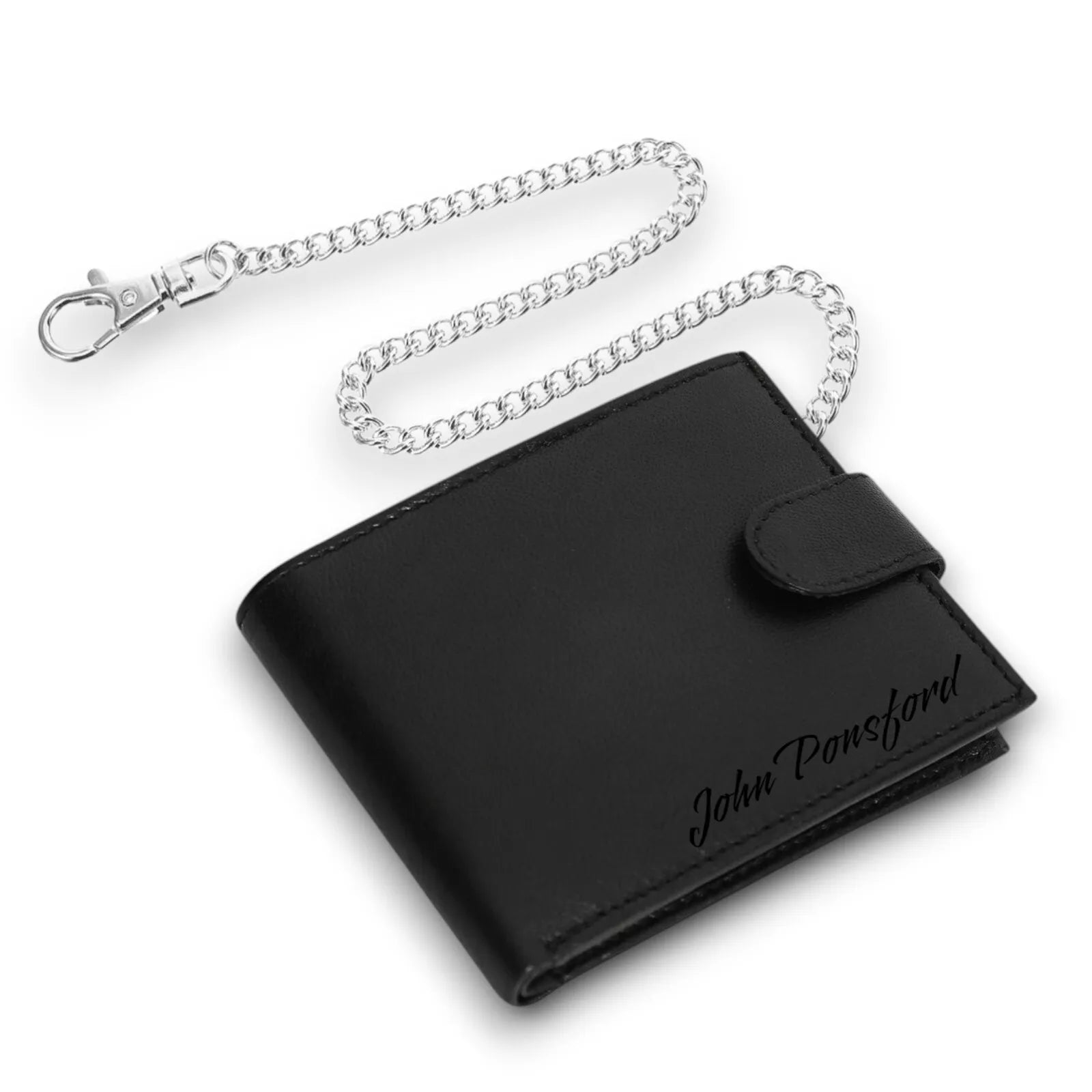 Personalised Leather Biker Wallet Rider Wallet Coin Pocket & Safety Me