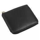 Personalised Men Black Zipped Leather Wallet Cards Notes RFID Fraud Protection