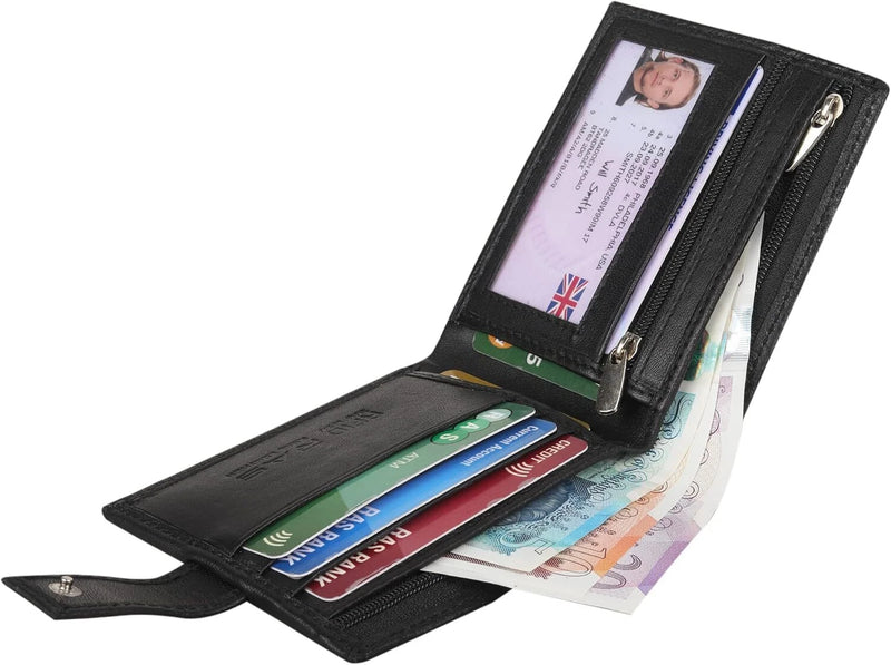 Personalised Rfid Blocking Ultra Slim Leather Credit Card Wallet Zip Coin Pocket