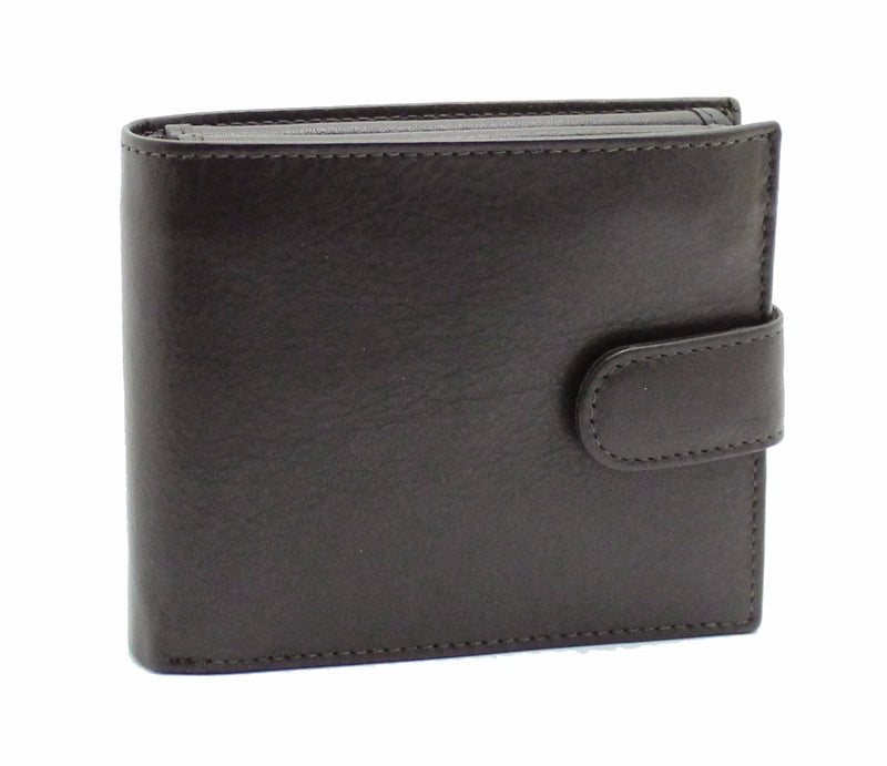 Mens Real Leather 18 Credit Card Pocket Wallet Purse & 2 ID Window RGX07 Black
