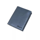 Engraved RFID Blocking Man Wallet Soft Leather ID Window Zip Pocket Coin Purse