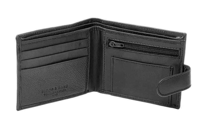 Personalised Men's Leather RFID Blocking Wallet Slim Bifold Style Zip Coin Pocket Purse BB37