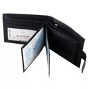 Man's Engraved Leather Wallet RFID SAFE Contactless Card Blocking ID Protection