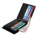 Men's Personalised Engraved Black Leather Wallet Birthday Gift for Dad Grandad