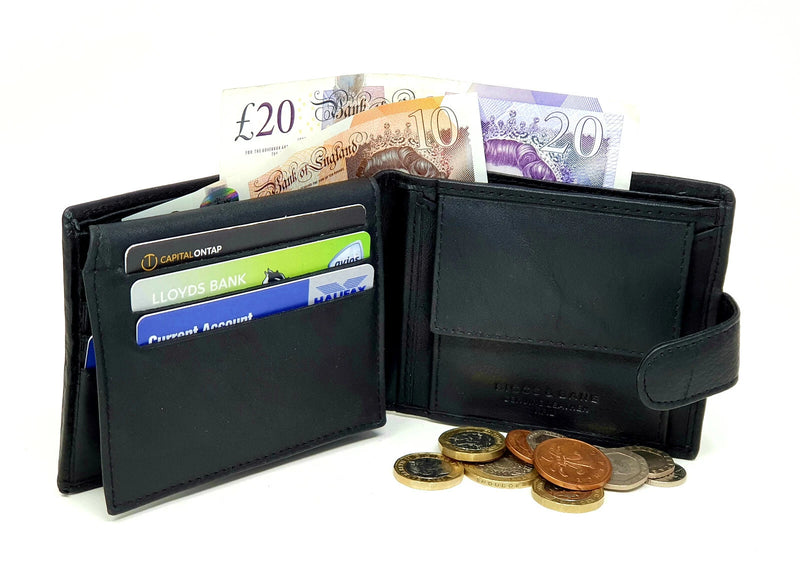Personalised Man Wallet 100% Leather RFID SAFE Contactless Card Blocking ID Protection BB40