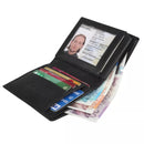 Men's Personalised Wallet Leather RFID Billfold Card Case ID Cardholder Purse