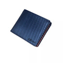 Personalised Name Carbon Fibre Leather Wallet Gift For Men Slim Bifold Design
