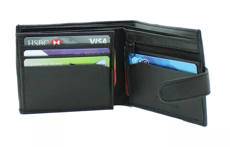 Mens Personalised Leather Wallet RFID Credit Card Blocking ID Protection Purse