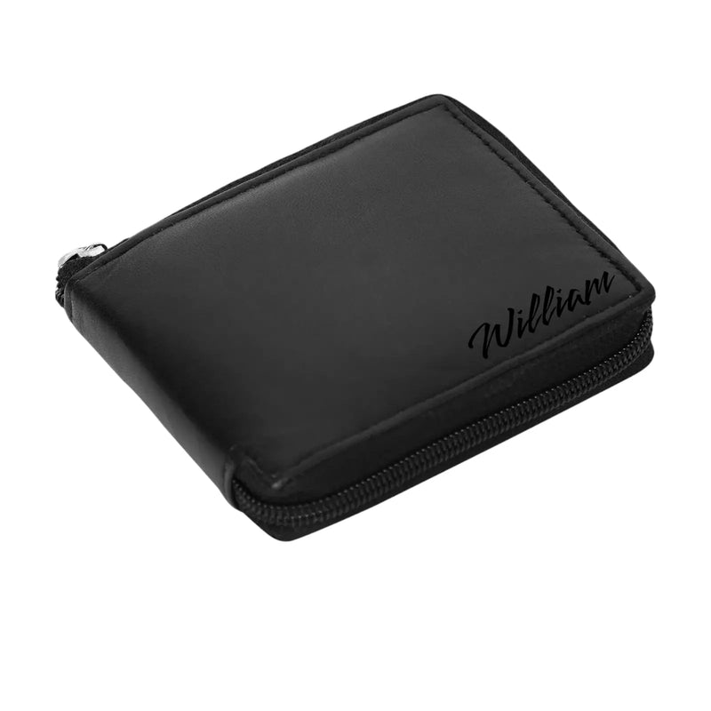 Engraved Real Leather Men RFID Wallet Gift For Father Dad Grandad Birthday