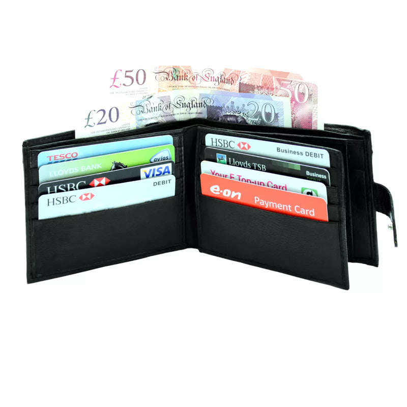 Personalis Men Rfid Blocking Real Leather Wallet Credit Card Holder Purse Pouch