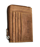 Custom Personalised Engraved Leather Wallet Zipped Pocket Purse For Men Women