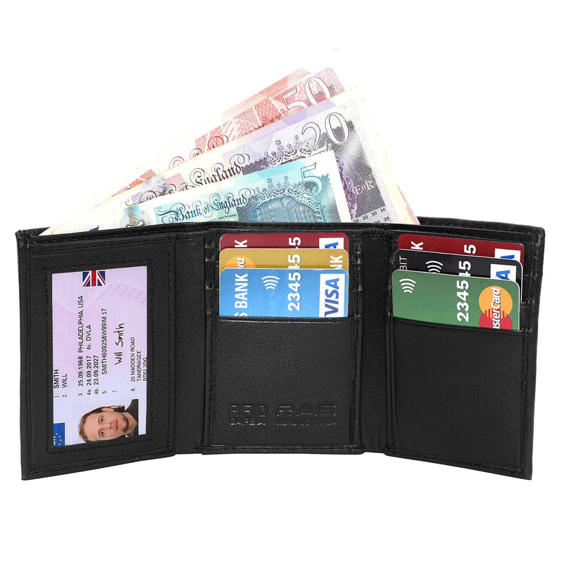 Personalised Engraved Small Real Leather RFID Wallet Best Dad Fathers Day Gift