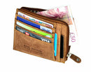 Custom Personalised Engraved Leather Wallet Zipped Pocket Purse For Men Women