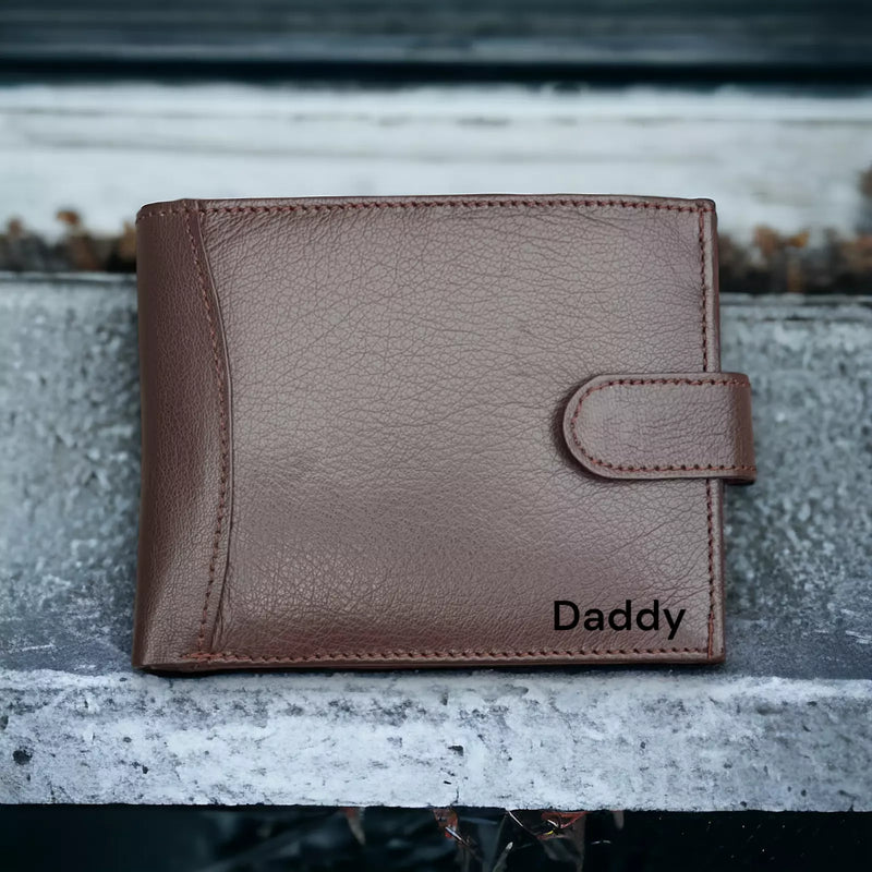 Personalised Wallet Custom Engraved RFID Blocking Mens Soft Nappa leather Purse