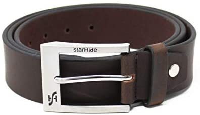 STARHIDE Mens 1.25" Full Grain Genuine Leather Casual Belts With Detachable Single Pin Buckle SB07