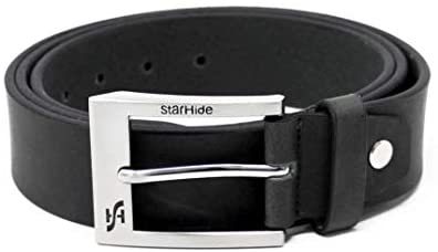 STARHIDE Mens 1.25" Full Grain Genuine Leather Casual Belts With Detachable Single Pin Buckle SB07