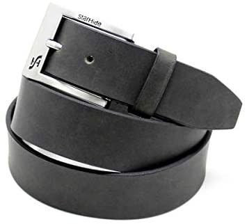 STARHIDE Mens 1.25" Full Grain Genuine Leather Casual Belts With Detachable Single Pin Buckle SB07