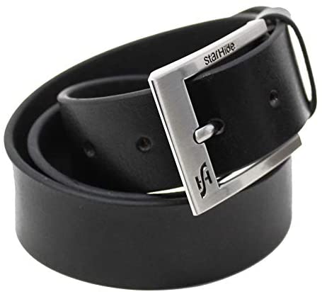 STARHIDE Mens Full Grain Real Leather Belt With Detachable Alloy Single Prong Buckle SB08