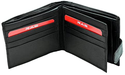 RAS Mens RFID Blocking Leather Trifold Passcase Wallet 340