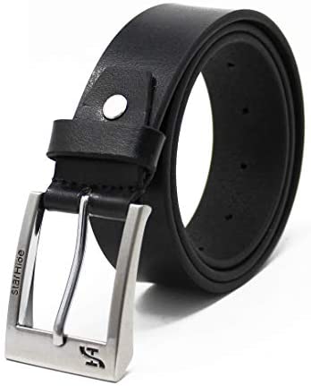 STARHIDE Mens Full Grain Real Leather Belt With Detachable Alloy Single Prong Buckle SB08