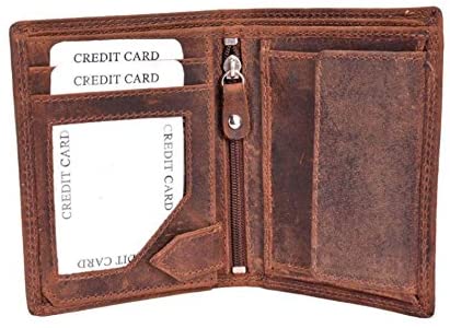 STARHIDE Keep Calm I'm The Worlds Best Dad Mens RFID Blocking Genuine Distressed Hunter Leather Wallet 705 Brown