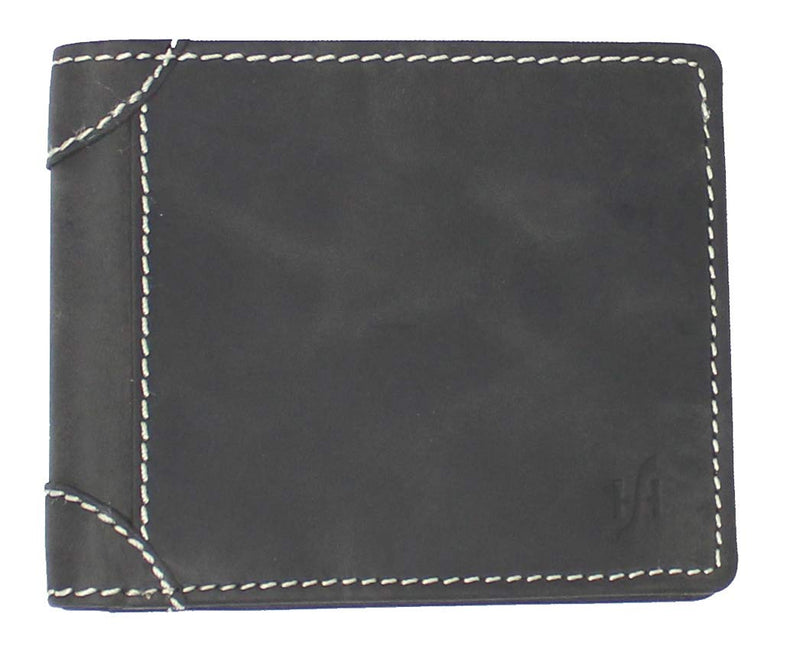 STARHIDE Mens RFID Blocking Genuine Distressed Hunter Leather Trifold Wallet 1145