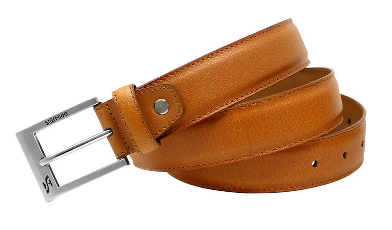 STARHIDE Mens Top Grain Genuine Leather Belts with Detachable Alloy Single Pin Buckle SB04