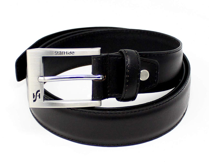 STARHIDE Mens Top Grain Genuine Leather Belts with Detachable Alloy Single Pin Buckle SB04