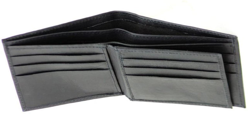 RAS Mens RFID Blocking Real Leather Trifold Cardholder Passcase Wallet 103 Black