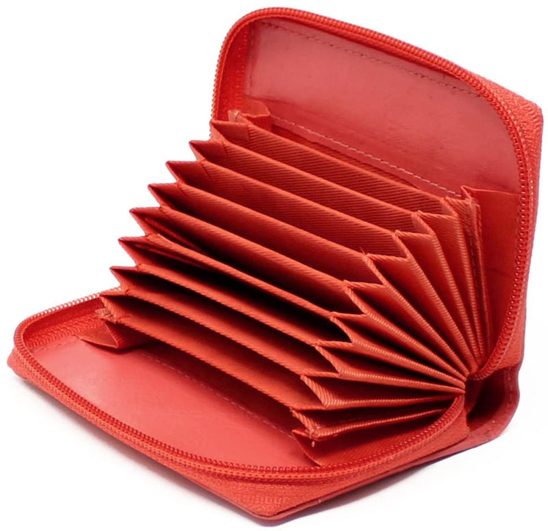 STARHIDE Womens Small Leather Fan Concertina Palm Credit Card Holder 1234