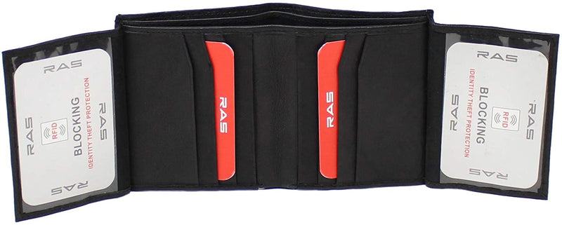 Men's Soft Smooth Genuine Leather RFID Blocking Wallet Credit Card Holder Purse UK 87