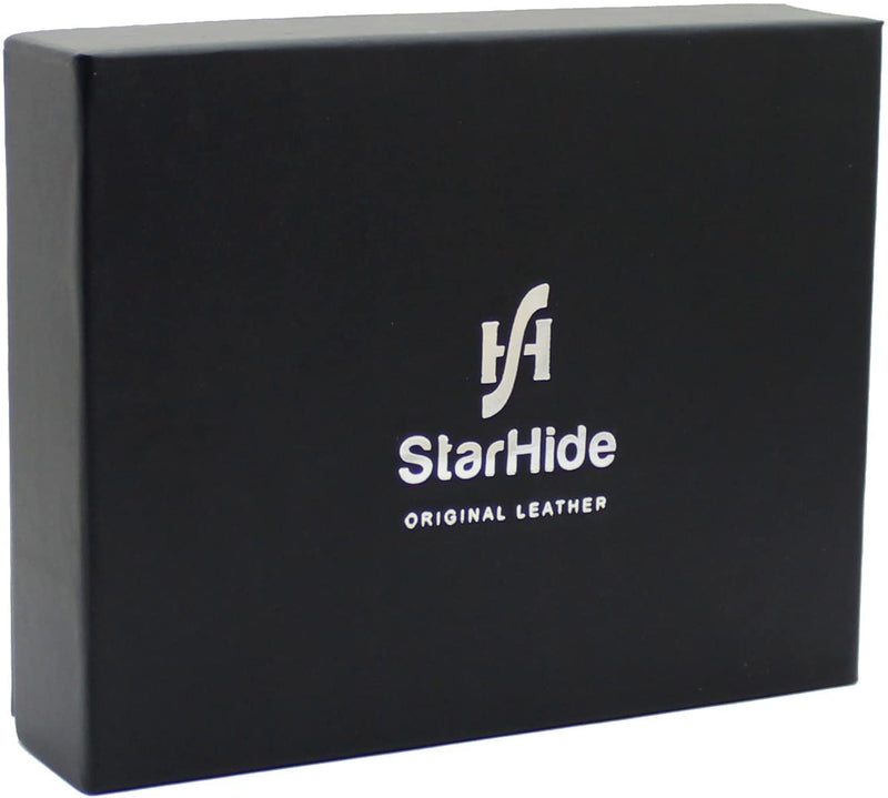 STARHIDE Gents RFID Blocking Smooth Genuine VT Leather Wallet with Coin Pocket and Id Window 1212