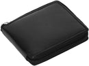 Gents Slim Black RFID Zip Around Wallet Genuine Leather Bifold Style Coin Pocket Cardholder Wallets Purse 355