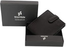 STARHIDE Mens RFID Blocking Genuine Leather Twin ID Card and Coin Pocket Wallet 1213