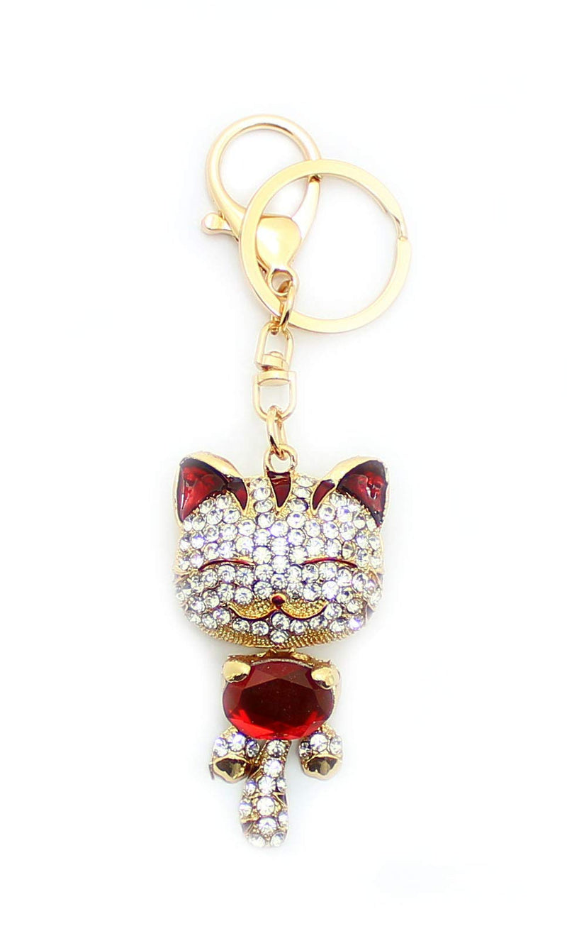 Cute Sparkling Crystal Diamantee Stone Charm Keyring for Womens Bags Car Keys