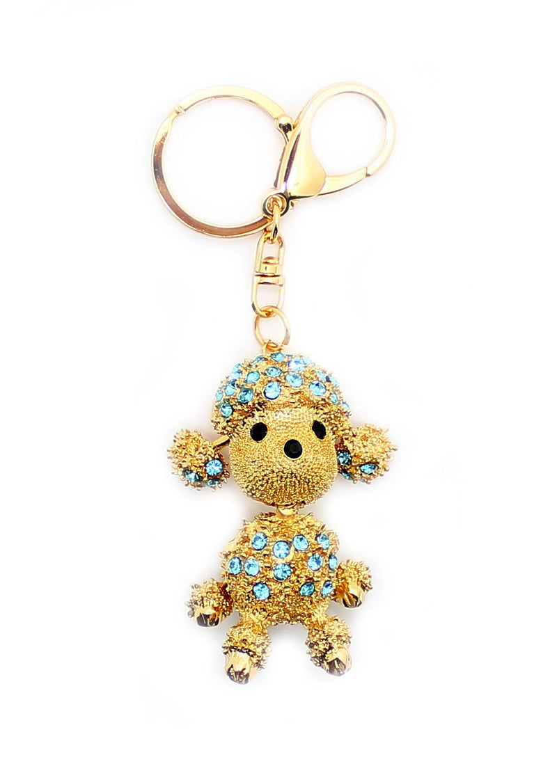 Cute Sparkling Crystal Diamantee Stone Charm Keyring for Womens Bags Car Keys