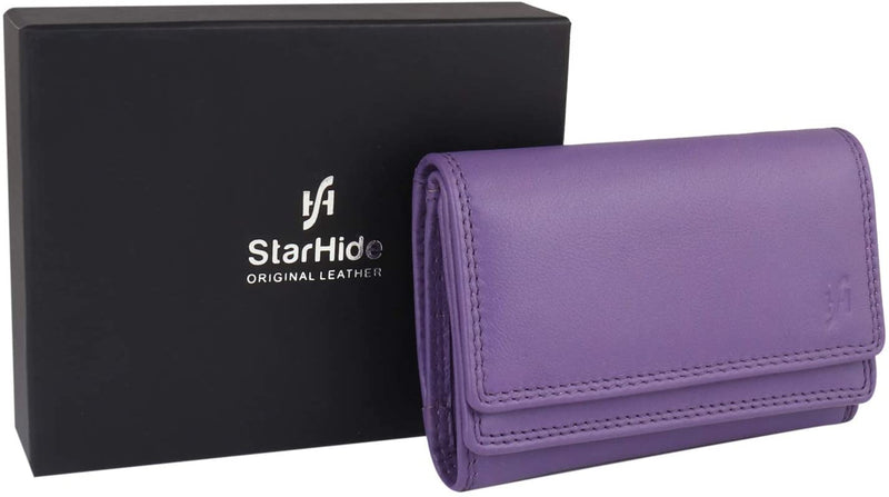 STARHIDE Ladies Compact Lightweight Soft Genuine Nappa Leather Purse 5545