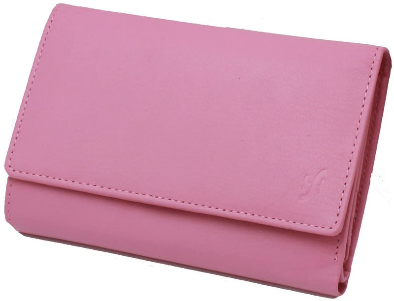 StarHide Women Purse RFID Genuine Leather Trifold Multi Credit Card Clutch Wallet with Zip Pocket Gift Boxed 5515
