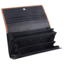 STARHIDE Womens RFID Blocking Soft Real Nappa Leather Long Flap Over Purse Multi Credit Card Holder 5505